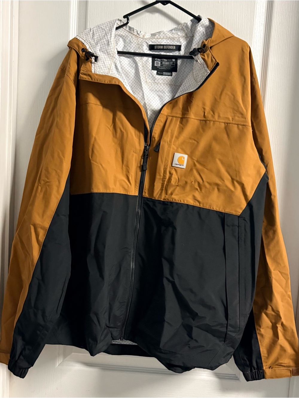 Carhartt Two-Tone Hooded Rain Jacket - Mustard/Black